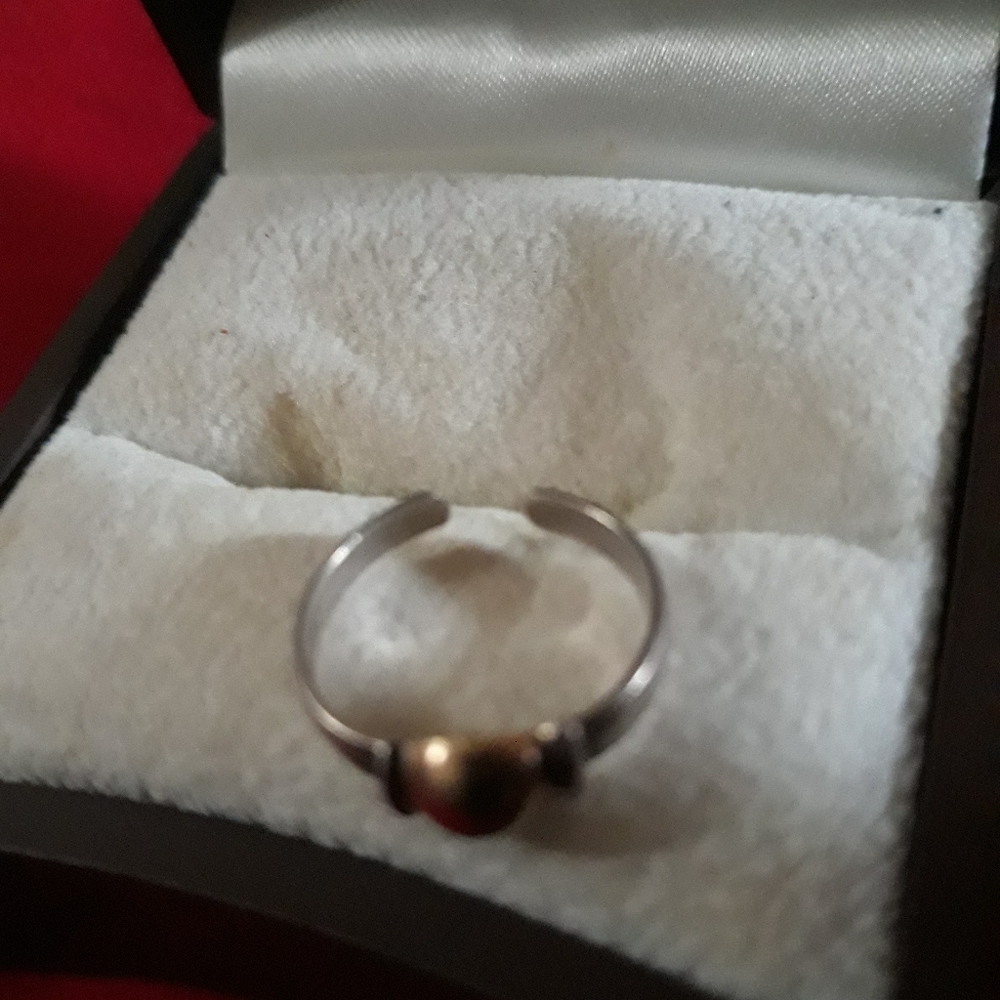 Sterling Silver with 14K Gold Accent Womens Ring - Picture 4 of 5